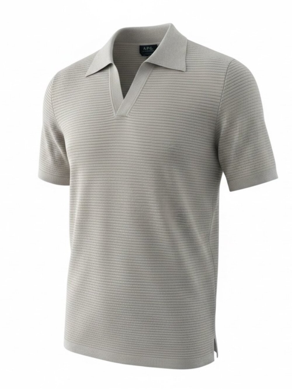 A.P.C. Livio Men’s Knit Polo Heathered Ecru Size M NWT $295